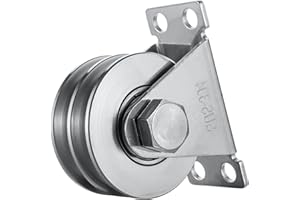 KCNOFNC Poulie double avec 2 roulements à billes, poulie en acier inoxydable, poulie pour cordes de 8 mm, capacité de charge 500 kg, 1 pièce