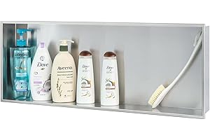 Neodrain No Tile Shower Niche, Shower Niche Bathroom Shelf,(Outside Size 37.1"x13.1") (Inner Size 36" X 12" X 4"), NO Tile Needed Recessed Niche Shower for Storage, (Brushed)