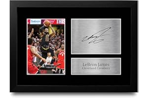 HWC Trading FR A4 LeBron James Cleveland Cavaliers Cadeaux imprimés photo autographe signée pour les fans de basket-ball - A4 Encadré