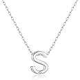 Philip Jones Silver Plated Initial Necklaces A to Z Created with Zircondia® Crystals