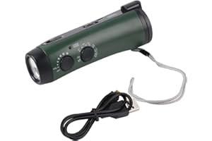 Fosa wielofunkcyjna awaryjna latarka kempingowa, latarka LED z ręczną korbą, telefon, ładowarka, radio, do użytku na zewnątrz, na kempingu (zielona)