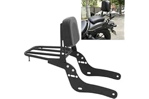Motaux Passenger Backrest Sissy Bar with Luggage Rack for Honda Rebel 300 500 CMX300 CMX500 2017-2023, Black