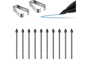 MAYDORHER Tips/Nibs Replacement for Remarkable 2, Durable Remarkable Pen Tips for Marker 2/1 Stylus Marker Pen Plus, Titanium + Plastic Nibs/Tips+Clip (10 Black)