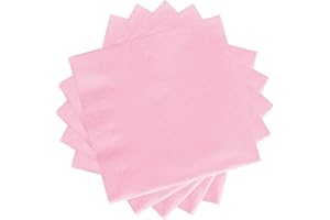 POPOYU 20 tovaglioli di carta rosa per feste, rosa confetto, tovaglioli di carta rosa per bambini, ragazze, compleanni, baby shower, decorazioni per la tavola