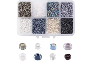 Craftdady Lot de 12 500 perles de rocaille en verre 12/0 de 2 mm - Petites perles poney de couleurs mélangées pour la fabrication de bijoux - Gris