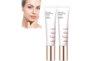 VOKKRV Tfits Delicate Silk Veil Art Primer, Tfit Primer Makeup, Skin Pore Cover Smooth Corrector, 35 g Primer for Face Before Makeup, Oil Control Invisible Pore Primer Concealer Lazy Tone Up Cream (2PC)