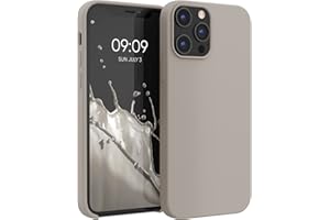kwmobile Carcasa Compatible con Apple iPhone 12 Pro MAX Funda - Case TPU y Silicona antigolpes - Apto Carga inalámbrica - marrón Topo