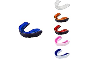 5RIDGE Paradenti per adulti, ragazzi e ragazzi, per tutti gli sport di contatto, per boxe, MMA, rugby, calcio, lacrosse, hockey (Nero/Blu, Adulti sopra gli 11 anni)