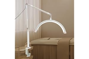 TTXSDYD Lampe LED Demi-Lune pour Extension De Cils et Onglerie - Lampe Sur Pied Professionnelle pour Le Soin Des Yeux (Blanc)