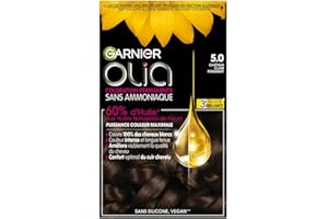 Garnier Coloration Permanente - Sans Ammoniaque - Aux Huiles Naturelles de Fleurs - Châtain Clair Fondant (5.0) - Olia