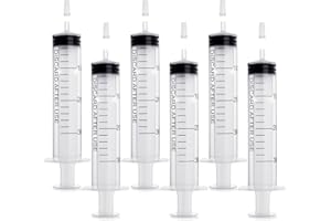 GOTFUN 6 strzykawek 30 ml, plastikowa strzykawka wielokrotnego użytku, bez igły, strzykawka do karmy, pojedynczo sterylnie zapakowana, do karmienia zwierząt domowych