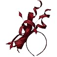 Caprilite Sinamay Headband Swirl Fascinator For Women Wedding Ascot Races (Burgundy)