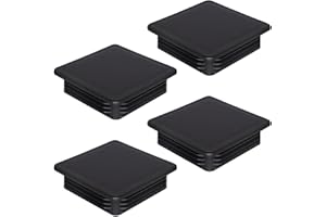 SKIR'CO Tappi quadrati in plastica, 100 x 100 mm, tappi per tubi opachi, inserti per tubi quadrati, tappi per recinzioni, colore nero RAL 9005, 4 pezzi