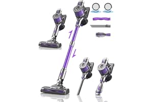 OLAYMEY Odkurzacz bezprzewodowy 6 w 1 Odkurzacz bezprzewodowy 30000Pa 300W Odkurzacz bezprzewodowy z lampką LED do montażu na ścianie do 40 min. czasu pracy, odkurzacz bezprzewodowy idealny do twardyc