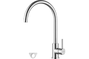 Faucema Irismart - Kitchen tap with 360 ° adjustable pipe, high, gray sink mixer (steel) [exclusive in Amazon]