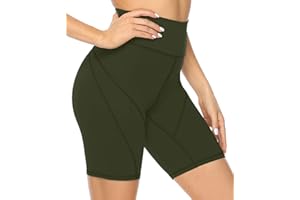 JOYSPELS Womens High Waisted Gym Shorts - Running Shorts with Inner Pockets, Non See Through Yoga Cycling Shorts for Women
