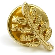 THE MASONIC COLLECTION Vergeet-mij-nietje ontwerp badge/dasspeld/reversspeld/broche - verguld met prachtige gele steen - vrijmetselaar geschenken voor