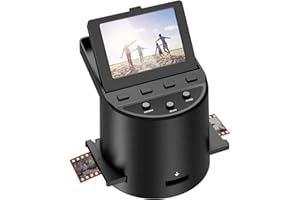 DigitConvert Scanner de Diapositives Negatives et Film - Convertit Les négatifs et Diapositives 35 mm, 126, 110, Super 8 et 8 mm en JPEG - Écran LCD inclinable de 3,5"" - Noir