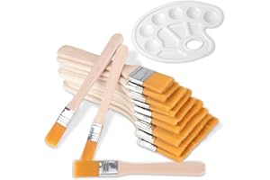 Graplan Breit Flachpinsel Set 12 Stück Verschiedene Größen Pinsel Acryl Set,Acryl Flachpinsel,Künstlerpinsel für Ölgemälde, Aquarell