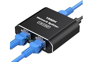 VPFET Switch Ethernet Splitter 1 a 2 Gigabit Network Splitter 1 Macho a 2 RJ45 LAN Switch 2 Port en USB-C Power Cable Se Utiliza en Concentradores, Conmutadores, Televisores y Enrutadores