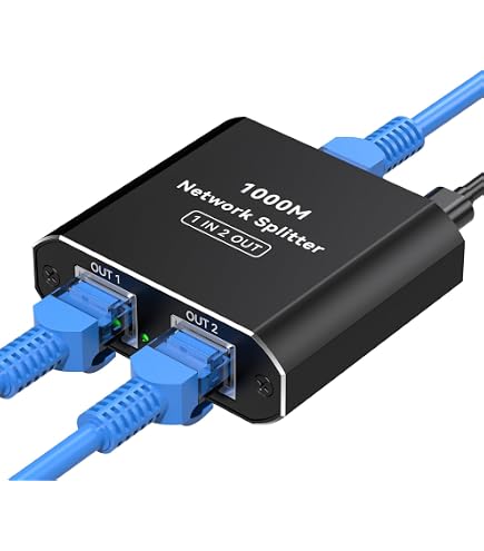 HENGBIRD LAN Splitter 1 Auf 3 – Gigabit (1000 Mbps), Mit Typ-C Netzkabel, Alugehäuse, Für Router, PC, TV