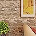Price comparison product image Hanmero Rural Style Imitation Brick Wall Pattern Looks Real Up Wallpaper 20.86 inches by 393.7 inches Long Murals PVC Vinyl Dimensional 3D Gray Wall Paper TV Living Room Bedroom Decor(Brown)