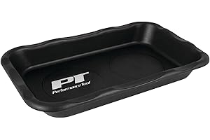 Performance Tool W1285 Grand plateau magnétique pour écrous et boulons pour garages et ateliers, noir, 15,2 x 25,4 cm