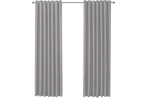 Olivia Rocco Blackout Eyelet Curtains Black Out Thermal Ring Top Curtain Pair Window Treatment Living Room Bedroom, 46" (Width) x 72" (Drop) Silver
