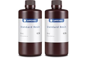 ANYCUBIC Standard Resin, 405nm SLA ?ywica utwardzana UV o wysokiej precyzji i szybkim utwardzaniu i doskona?ej p?ynno?ci do druku LCD 3D, Szary*2 2000g
