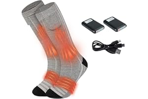 ALLC Heated Socks for Women Men, USB Rechargeable Thicken Cotton Socks UK with 4500mah Battery, Double-Sided Heating Socks, for Arthritis Winter Outdoor Ski Cycling Sports
