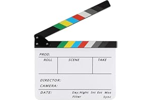 Disnace Filmklappe 30 x 24.5cm, Regieklappe Synchronklappe Clapperboard, Szene Acryl Filmklappe, Leicht Abzuwischender Acryl-Clapper für Film, Fernsehserie, Shoot Requisiten, Werbespots