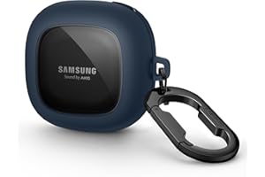 SURITCH Przezroczyste etui kompatybilne z Samsung Galaxy Buds 2 / Buds Live/Buds 2 Pro/Buds Pro/Buds FE pokrowiec ochronny przenośny futerał z brelokiem do Samsung Galaxy Buds 2 granatowe