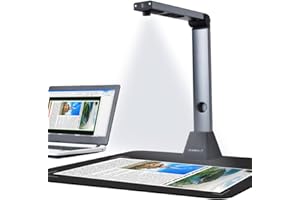 Bamboosang Escáner de Documentos Compacto X3: Cámara de Documento de Alta Resolución de 8 MP Tamaño de Captura A3 Escáner Aéreo OCR Multilingüe USB para Enseñanza en Línea y Aprendizaje a Distancia