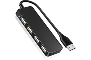 HERFAIR USB Expander Hub Splitter 4 Ports Adapter Dock Cord Ultra-Slim,Multi USB Cable Lead for PC,Laptop,NoteBook,MacBook,Desktop,ChromeBook,Surface Pro,Flash Drives,Mobile HDD Under £4