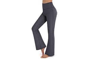 Promover Pantalons de Yoga et Pilates Femme Femmes Pantalons de Sport Bootcut Taille Haute Workout Bootleg Tummy Control Pantalon de Travail et Décontracté
