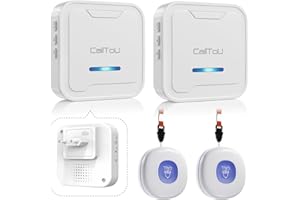 CallToU Emergency call button for seniors, seniors, emergency call bracelet for seniors, home emergency call button for elderly people/patients/disabled people (2 transmitters, 2 receivers)