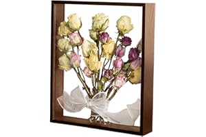 MARYSGIFT Shadow Box Frame Square Photo Frame 8x8 Picture Wooden Deep Box Display Photo Frames for Crafts Anniversary Wedding Graduation Brown XK02602 (8" x 8") 20.3 x 20.3cm