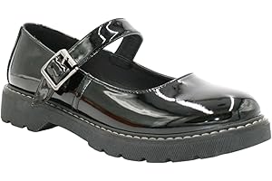 Moelund Ladies Glossy Patent Black Mary Jane Shoes for Women - Chunky Sole Platform Flats with Buckle Strap Retro Style Meets Modern Comfort Dolly Bar Shoe Footwear Classy Flatform