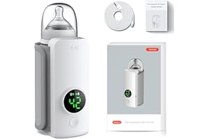 SXHLSELLER Przenośny Podgrzewacz do Butelek na Mleko, Elektryczny Podgrzewacz do Butelek na Mleko Matki, Podróżny Podgrzewacz do Butelek 6000 MAh, Bezprzewodowy Przenośny Podgrzewacz do