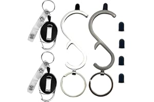 LECHENGJIA 2 Pcs Ouvre Porte Sans Contact, Avec 2 Porte-CléS Retractable, HygiéNique Porte Cle Edc Gardez La Main Propre, Crochet Pour PoignéE De Porte ExtéRieure Public Ascenseur Ecran Tactile