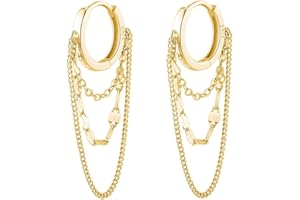 TOEECY Orecchini a Cerchio Piccoli con Pendenti Nappa Orecchini 925 Argento Oro Rose a Goccia Hood Earrings Minimalista Anallergici Orecchini per Donna Bambina