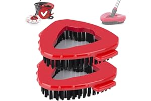 XIANGBIN 2 Piezas Compatible con Vileda Turbo Spin EasyWring, Cabezal de fregado Giratorio Triangular de Repuesto Cabezal de Cepillo Multifuncional fregasuelos para Azulejos de baño y Cocina