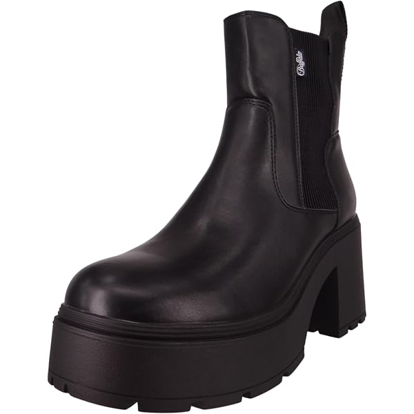 Botas Chelsea Buffalo Para Mujer - Veganas En Napa Cream, Tacón 6 Cm, Altura Caña 21 Cm