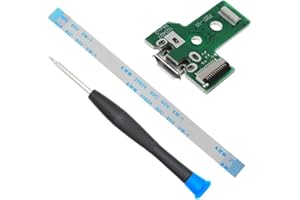 MMOBIEL Charging USB Port Replacement Compatible with Playstation 4 PS4 Dualshock JDS-030, CUH-12XX, CUH-2XXX, CUH-7XXX - 12 Pin Flex Cable Incl. (+) Screwdriver