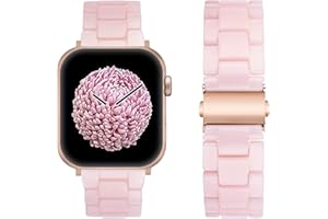 SEURE Compatible with Apple Watch Band 38mm 40mm 41mm 42mm 44mm 45mm, Women Men Resin Strap with Stainless Steel Buckle Replacement for Series SE/8/7/6/5/4/3/2/1