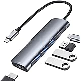 USB C Hub Type C Hub Adapter, Ablewe 5 in 1 Aluminum USB C to HDMI 4K Adapter with 3 USB 3.0 Ports,87W Power Deliver(PD) for 