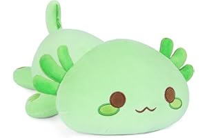 shownicer Animaux en Peluche Axolotl Oreiller en Peluche Kawaii Axolotl Peluche Géante, Jouet Animal Poupée Coussin Peluche Cadeau pour Enfants Filles 3+ Ans (Vert, 33cm)