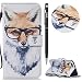 Produktbild Apple iPhone 6 Plus Hülle iPhone 6S Plus Leather Handyhülle WIWJ Wallet Case Gemalt Muster Handy-Shell Flip Schutzhülle PU Leder Lederhülle Silikon Schutzhüllen -Brille Fuchs