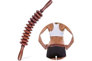 NHYDZSZ Drewniany wałek do masażu powięzi, wałek do masażu, wałek do masażu, drewniany pręt do masażu powięzi, do rozluźnienia mięśni, modelowania ciała, masażu Gua Sha, antycellulitowy (B)