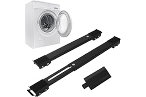 BUCOMTU 2 PCS Carrello Lavatrice,regolabile Sposta Mobili Con Ruote,Durevole,Con gomma antiscivolo Ruote Lavatrice,Adatto per lavatrici,frigoriferi,divani e armadi.Può sopportare 300 kg (Nero)